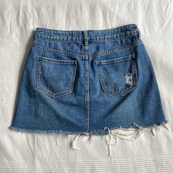 PACSUN Distressed Denim Mini Skirt Size 26 - Picture 2 of 6